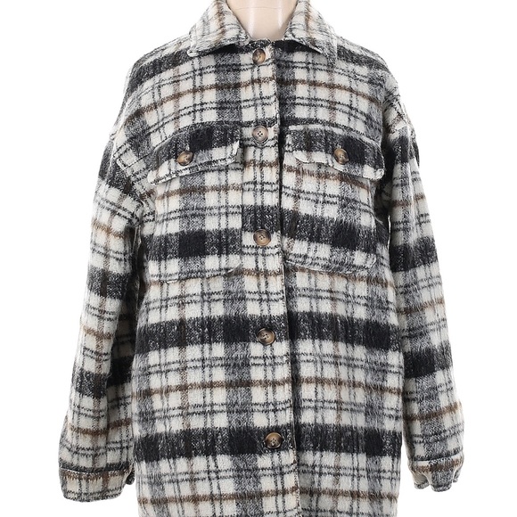 Women’s Universal Thread black cream brown shacket size SMALL - Picture 3 of 6